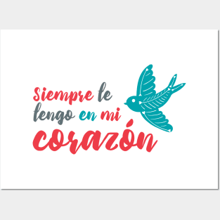 Siempre te tengo en mi corazon - tshirt design Posters and Art